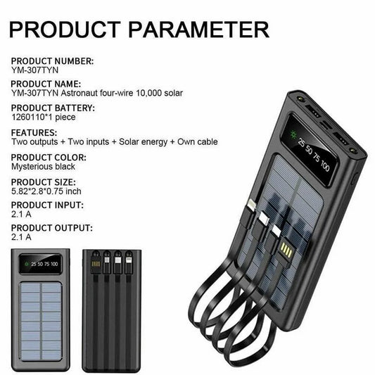 YM-307TYN Astronaut Four-Wire 10,000 MAH Solar Power Bank Best Quality